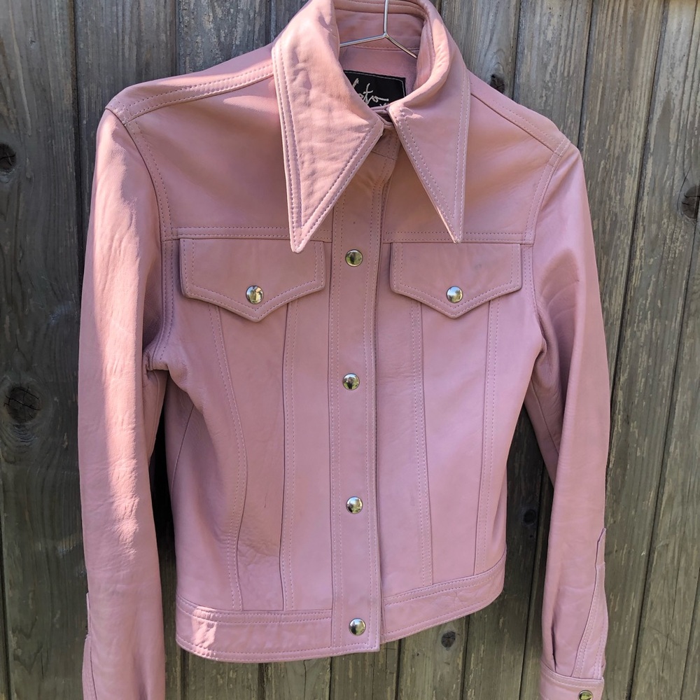 Baby pink leather jacket - Picture 11 of 13